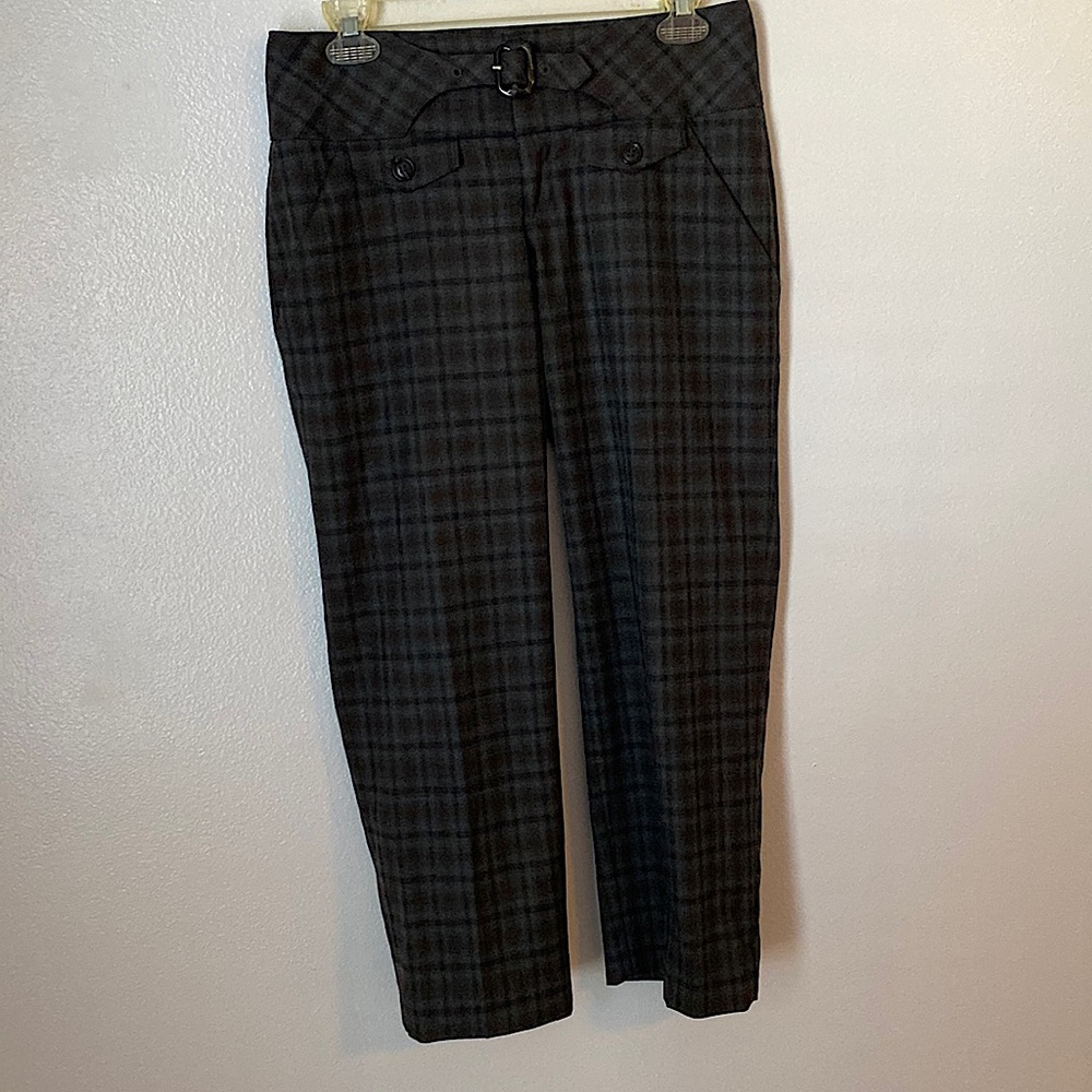 Cartonnier Women’s cropped plaid checkered trousers high Anthropology size 4